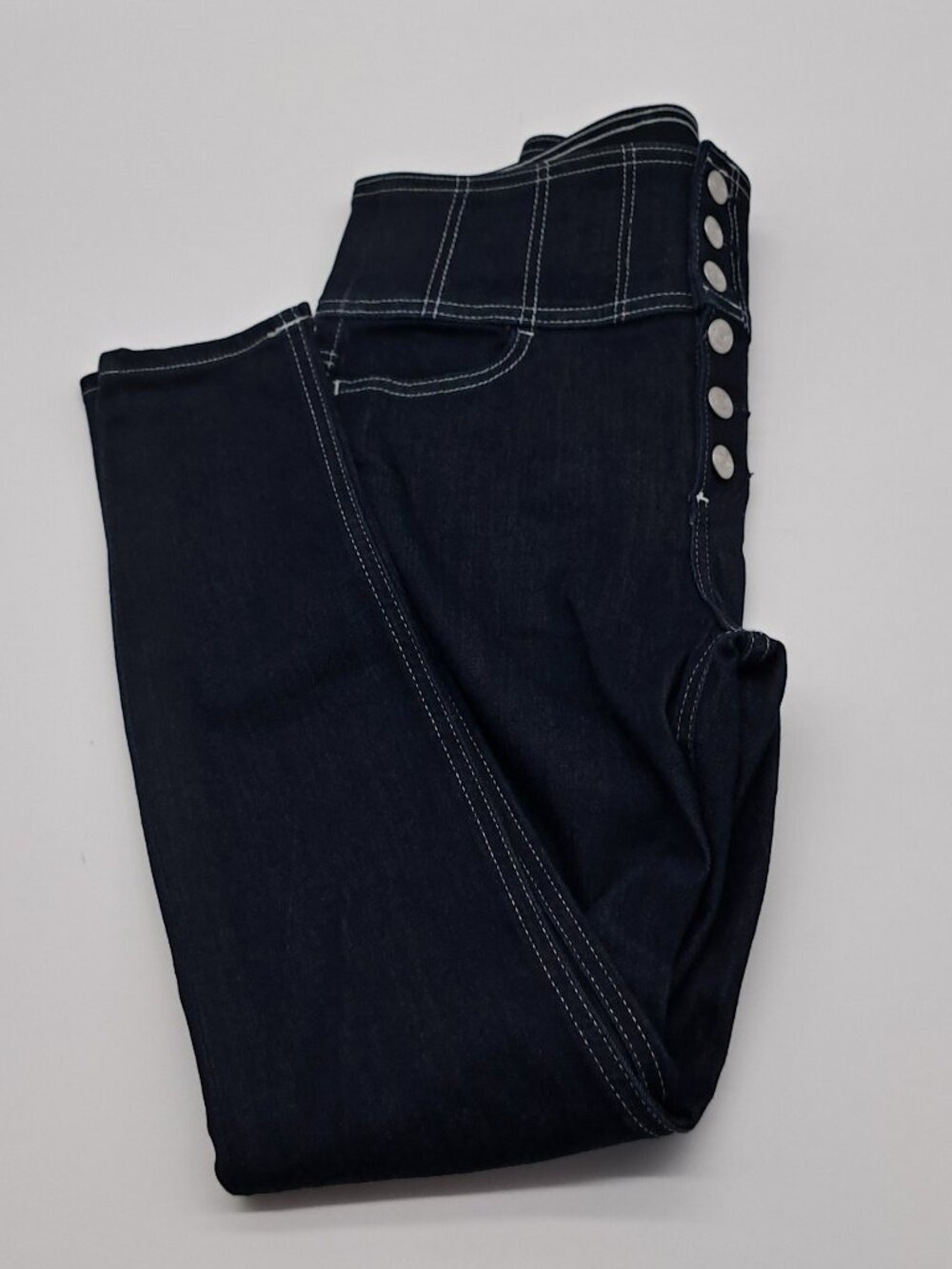 Express Ankle Leggings Super High Rise 6 Front Button 4/R Soft Jeans - Picture 1 of 11